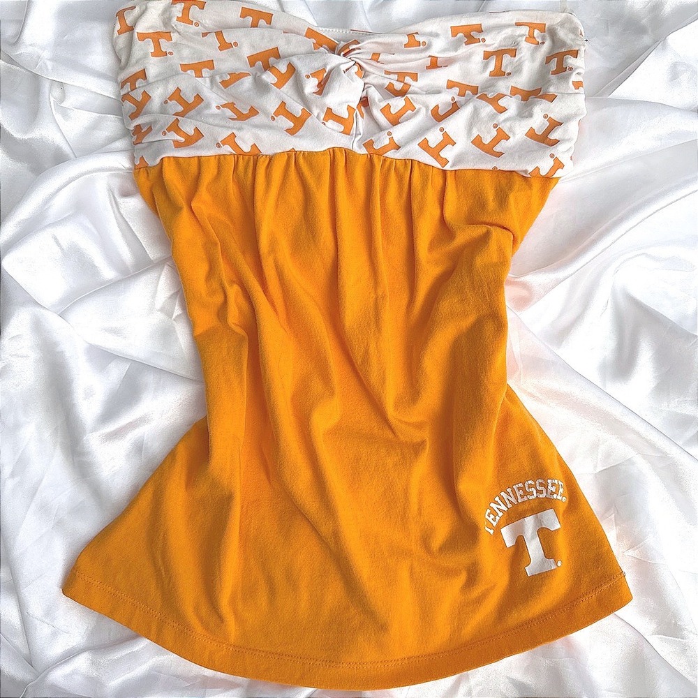 Klutch University of Tennessee Volunteers Orange White Twist Tube Top Medium